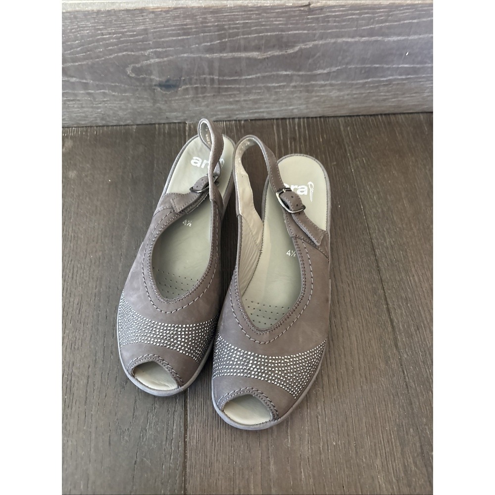 ARA wedge slingback sandals Grey Size 4.5